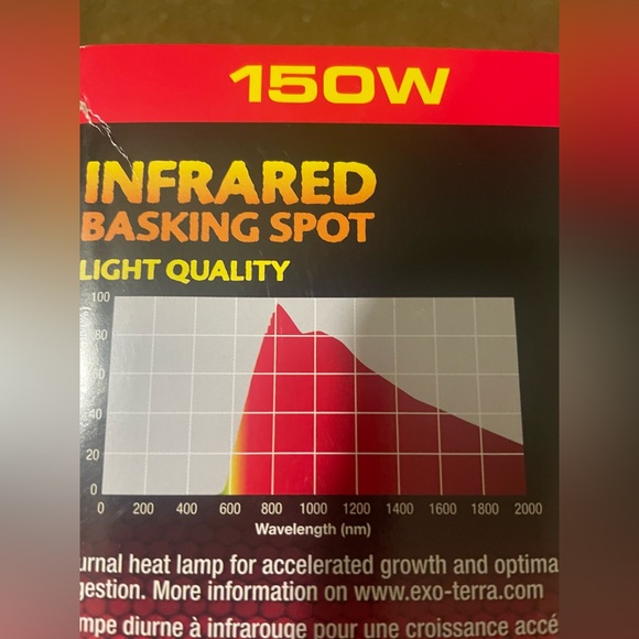 One EXO-TERRA 150w Watt Infrared Basking Spot Bulb for Reptiles Terrarium PT2146 - Picture 5 of 7